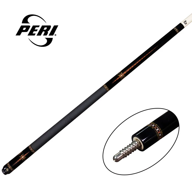 Peri pool cue P-D03  Canadian Hard  Maple Shaft with  Black Lychee grain leather Wrap Billiard Pool Cue free shipping