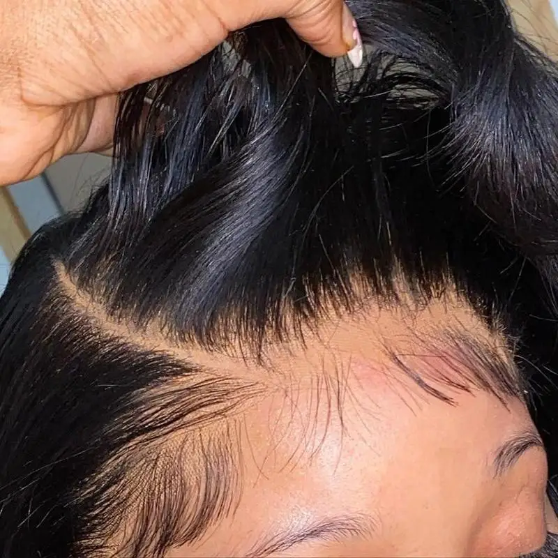 Custom Lengths 5X5 4X4 Lace Closure Wig #1B Black Remy Glueless Human Hair Wigs Brazilian Hair 8 26 Inch 1 Piece Long Swiss Lace