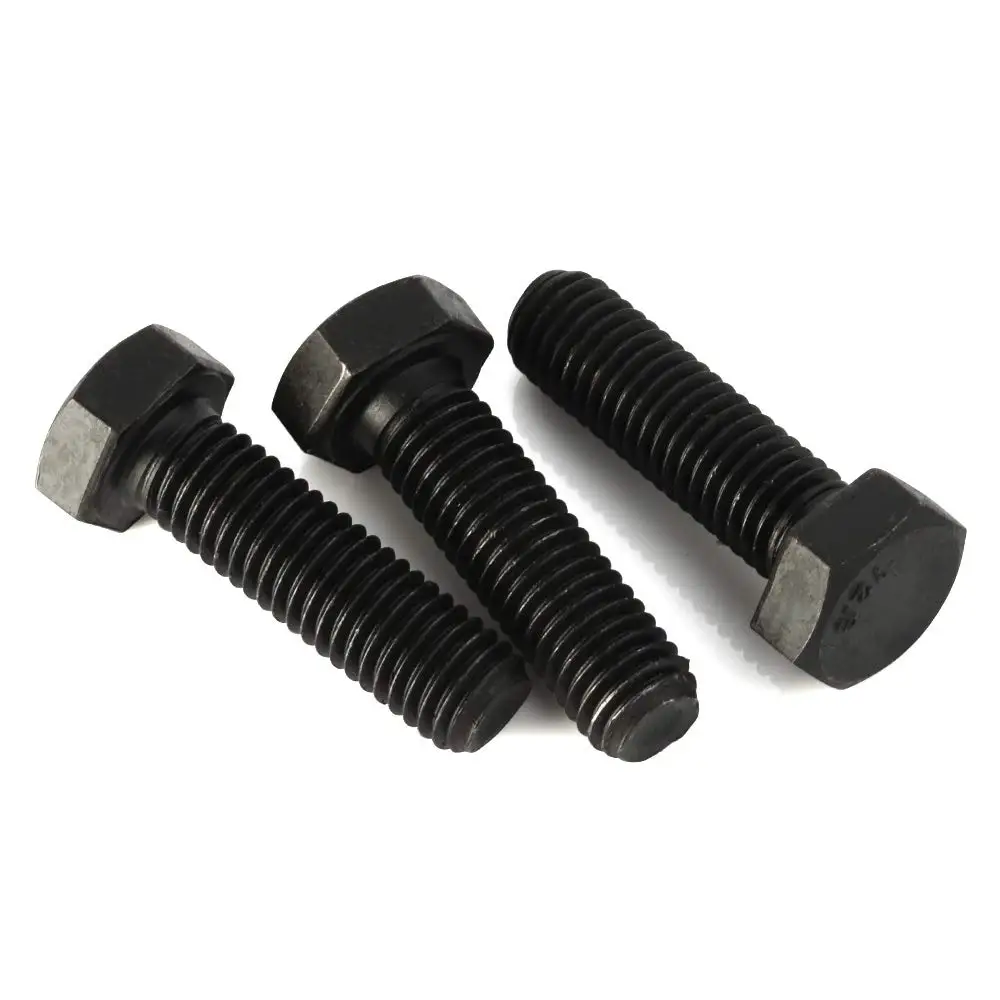 DIN933 M10-1.5 x 30mm Hex Bolts 12.9 Grade Alloy Steel Black Oxide Finish Full Thread Coarse Thread UNC