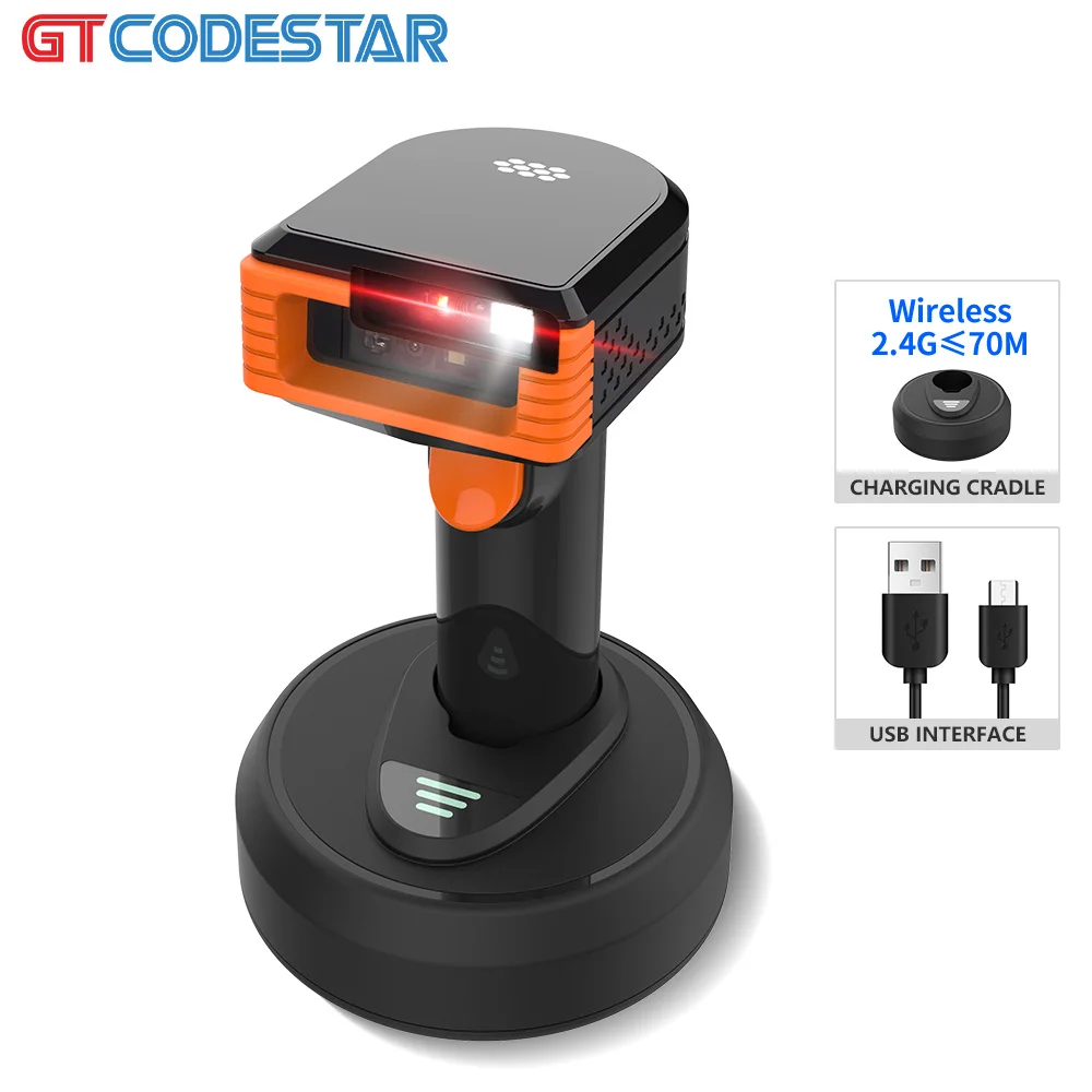 GTCODESTAR Handheld QR Code Reader 2.4G Barcode Reader android  2D Barcode Scanner Wireless QR Code Scanner for Inventory Scan