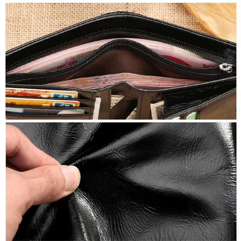 Factory Wholesale New Design Men Wallet Custom High Quality Waterproof Genuine Leather Wallet