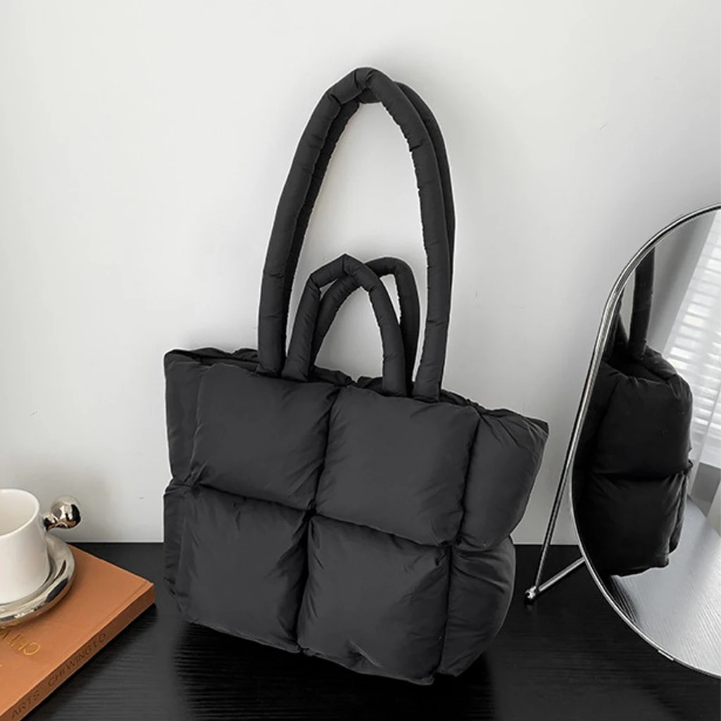 Custom Puffy Tote Bag Women Quilted Puffy Sling shoulder Bag Fashion Puffer Bubble Tote Bag For Ladies