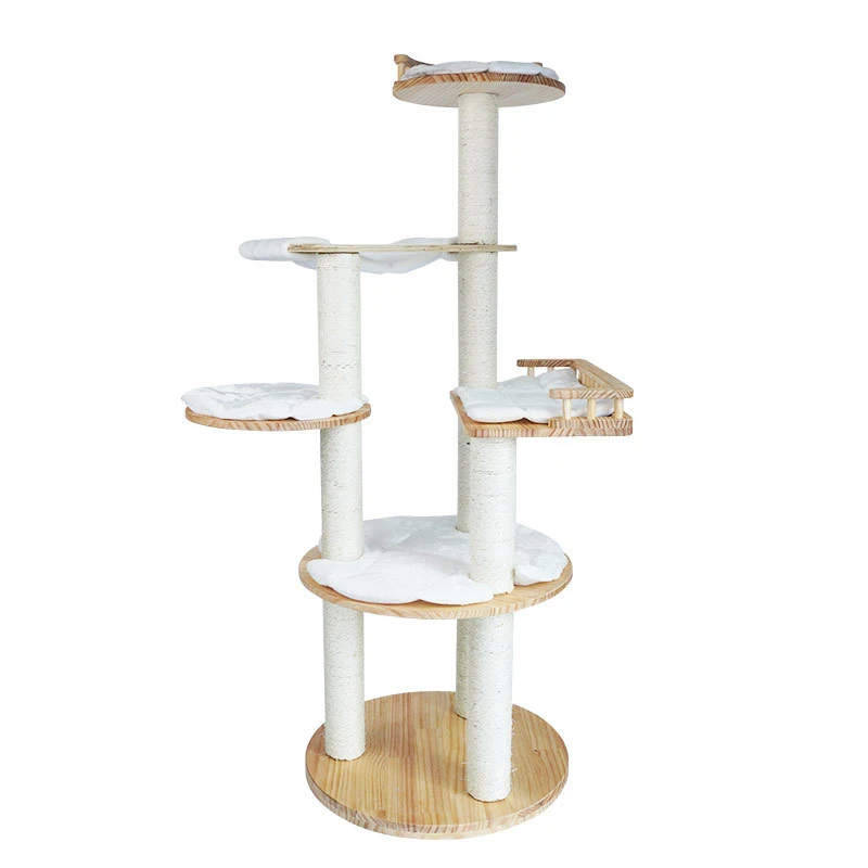 Relaxlines 4 Layer Cat Tree Sisal Castle Large Climbing Scratch Pet Scratcher Wood Condo Furniture Tower Cat Tree