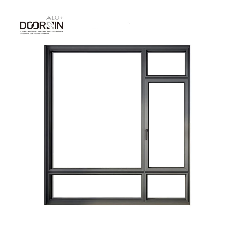 Minimalism Aluminum Windows Double Glass Energy Efficient Tilt And Turn Panoramic Extra Slim Frame Tempered Glass Windows