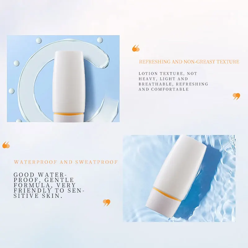 Low MOQ Face Body Whitening SPF50+ Refreshing Waterproof UV Full Coverage Concealer Moisturizing Brightening Sunscreen Cream