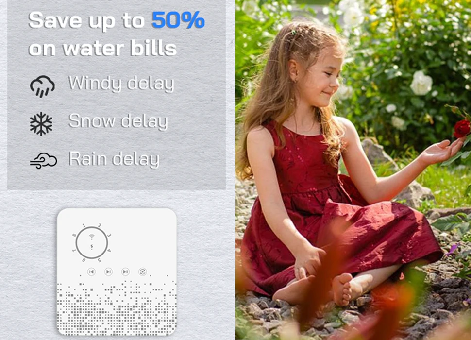 Rehent Tuya Smart Garden WiFi Touch Panel to Control Irrigation Water Timer System Sprinkler Controller