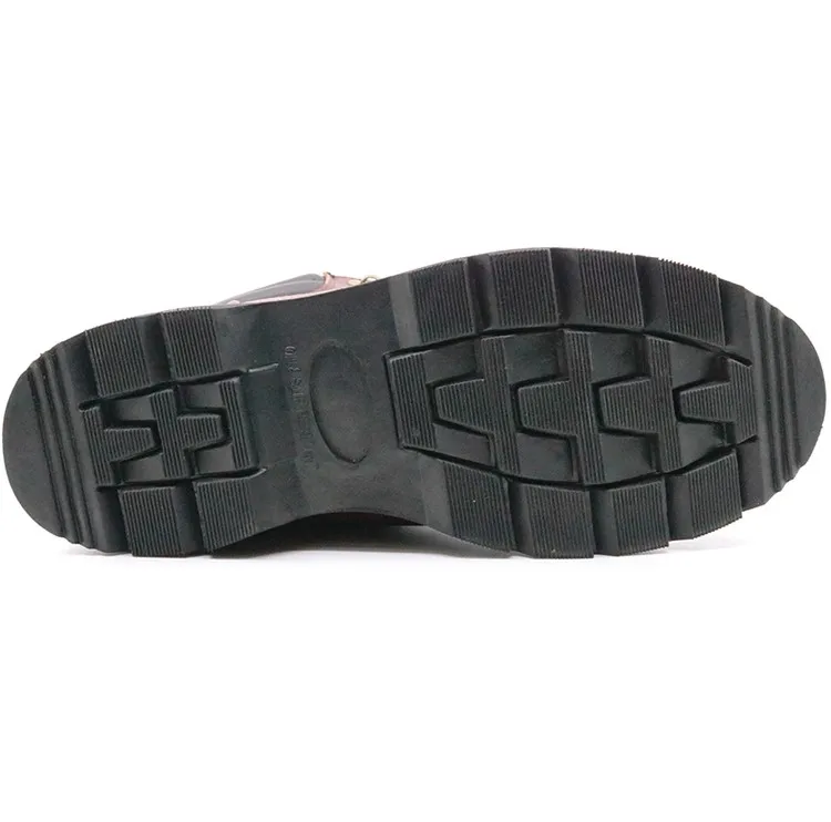 Brown genuine leather goodyear work boots shoes for construction