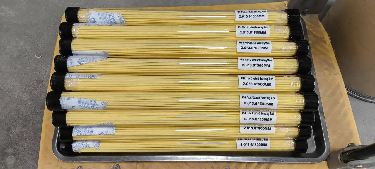 Silver Flux Coated Brazing Rods Copper Carbon Alloy Welding Rods in Bar Pattern MOQ 5KG