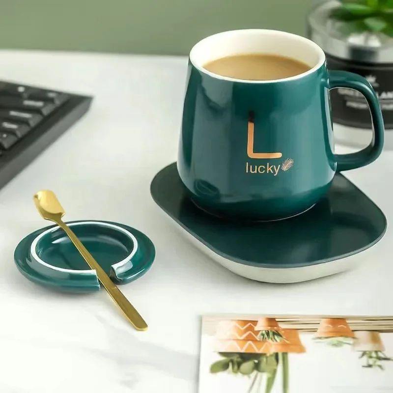 400ML Coffee Cup Coaster Set 55 Degree Temperature Keeping Automatic Heating Ceramic Mug ceramic/porcelain