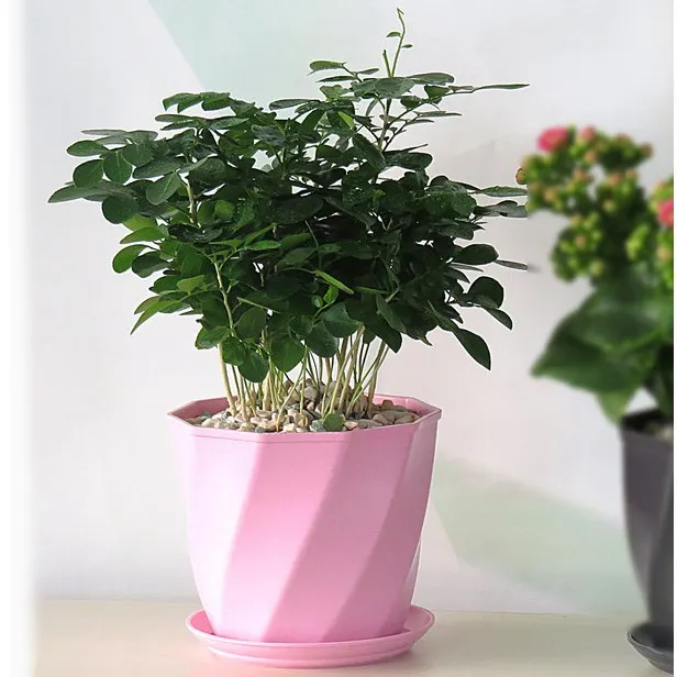 Unbreakable bamboo fiber flower pot durable BPA free eco plastic flower pot Garden planter stand
