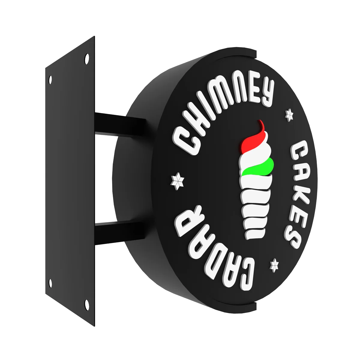 Custom Double Sided Lighting Circle Metal Light Box 3d Signboard Light Box For Drink Shop/Ice Cream Shop/Dessert Shop