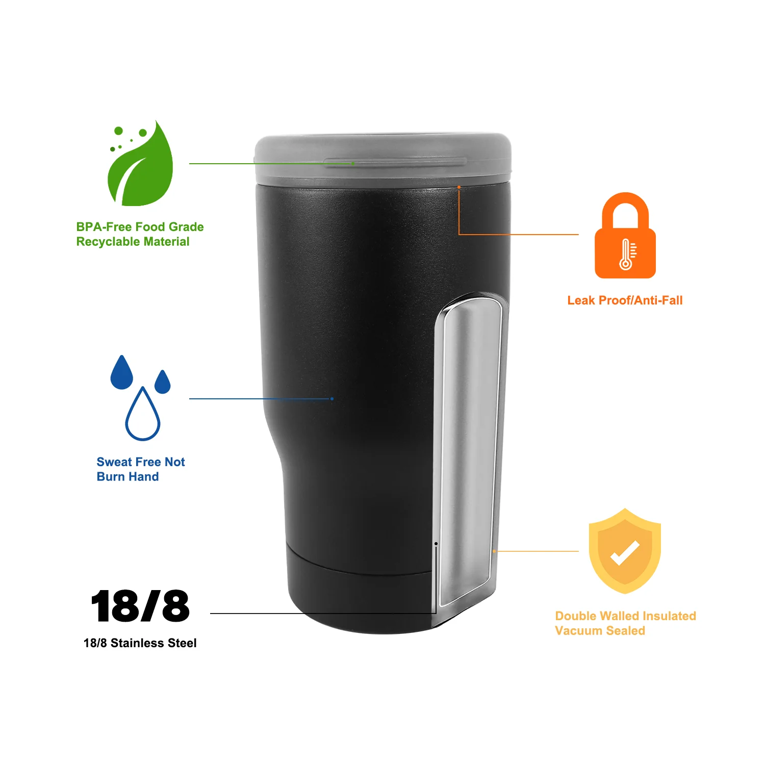Outdoor Drinking Stainless Steel Insulated SS Can Cooler 2 in 1 Beer Can Tumbler Universal Can Cooler With Opener