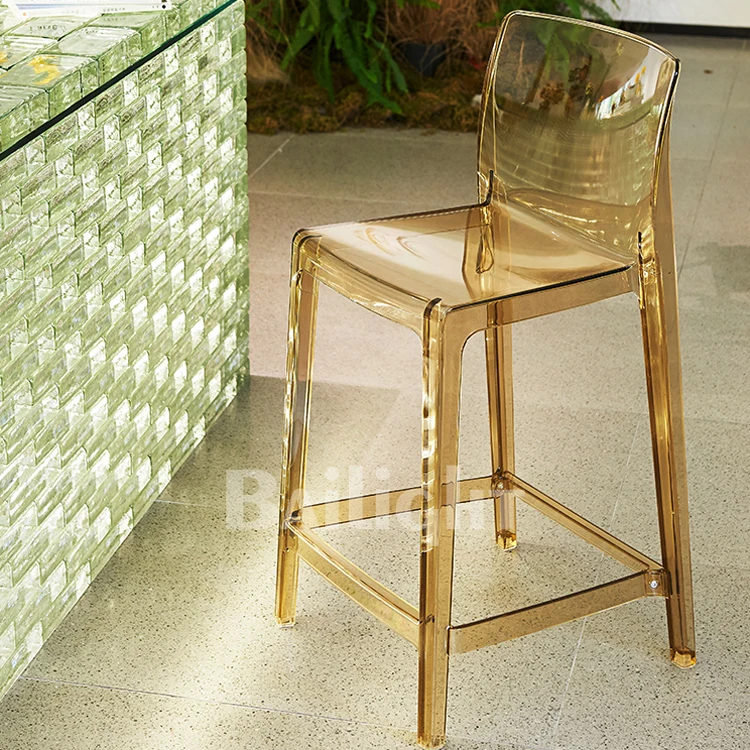 Best Selling plastic PC clear crystal stackable club chair vintage bar stool