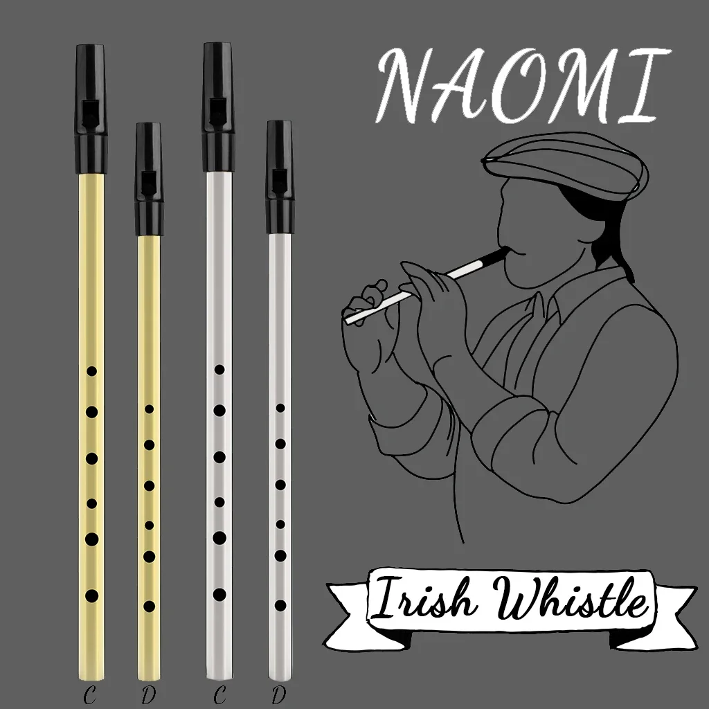 Irish Whistle Flute C/D key Ireland Flutes Tin Penny Whistle 6 Hole Flute Musical Instrument