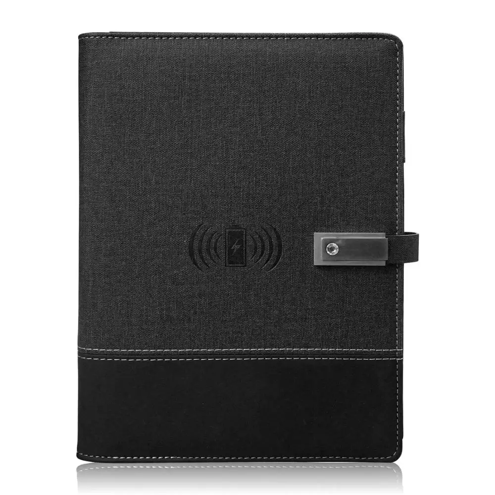 Amazon бизнес подарки беспроводной зарядное устройство PU многоразовые стираемые тетрадь 8000 мАч Powerbank с 16 Гб USB Flash