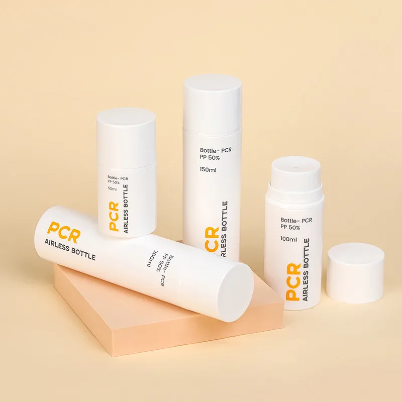 pcr airless pump bottle pcr cosmetic pump bottle 50ml 100ml 150ml 200ml 100% pcr plastic bottle