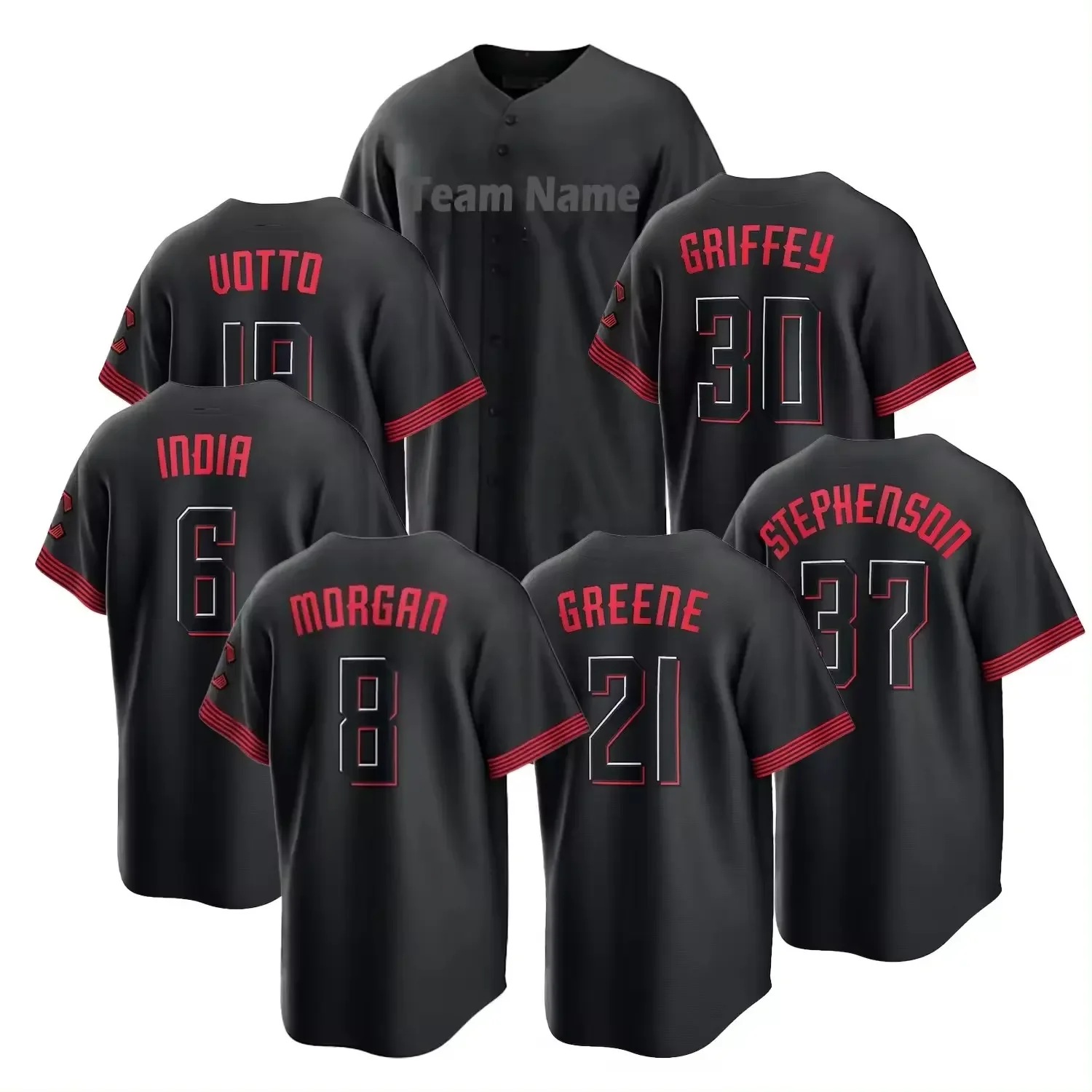 Cincinnati 19 Joey-Votto 44 Ellie de la Cruz 30 Ken Griffey 8 Joe Morgan сублимированный чтобы шить городские бейсбольные майки