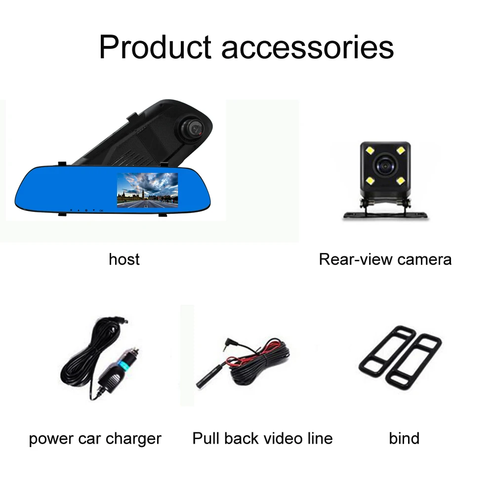 4.3inch Dual Dash Manual car camera hd dvr car dvr camera full fhd 1080p hd vehicle blackbox car dvr firmware update