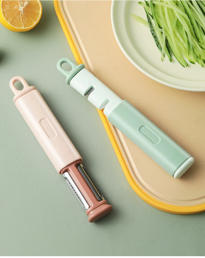 kitchen gadgets Stainless Steel Multi-functional Peeler Fruit Vegetable Peeler Carrot Grater Paring knife with Sharpening Tool
