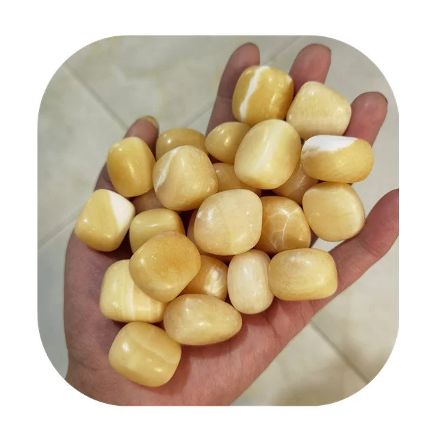 new product ideas 2024 Premium 20-30mm crystals healing stones natur yellow topaz tumble stone for sale