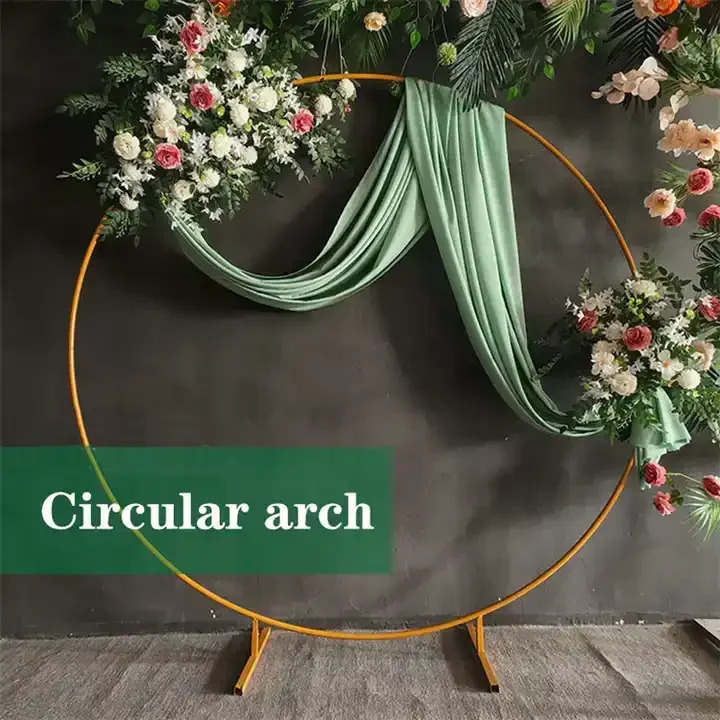 Wholesale Price Round Circle Wedding Arch Stand Balloon Arch Stand Metal Backdrop Photo Booth Background Decoration