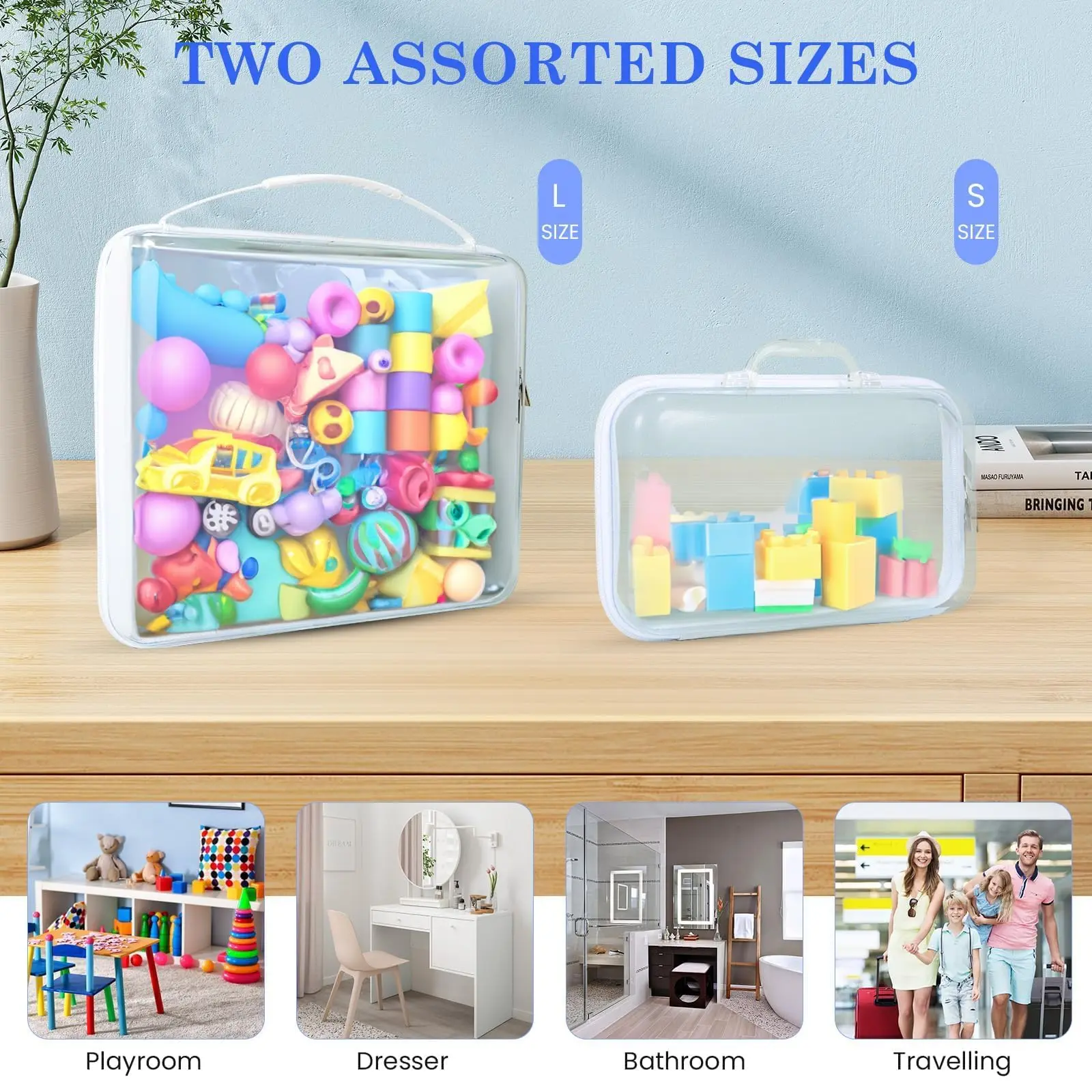 Clear Hard Zipper Pouch Bliss Zippered Storage Bins For Building Blocks Puzzles Cosmetics Small Items Stationery Accessories