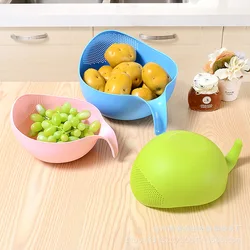 Cheap plastic rice fruit vegetable beans peas washing filter strainer kitchen cleaning sieve basket
