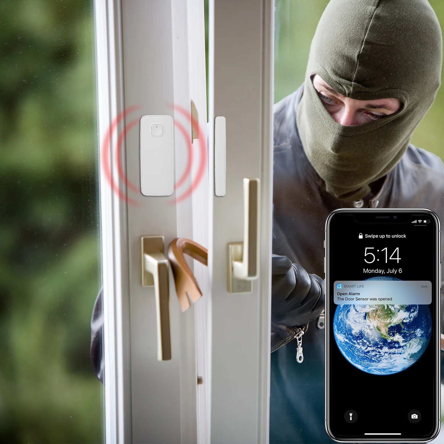 Смарт-датчик двери/окна Smart life APP с поддержкой Wi-Fi