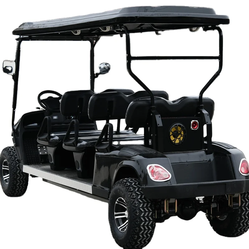 Off-road 4 6 Seater Electric Golf Carts with 48V 5KW AC Motor Various Color Sightseeing Bus for Club