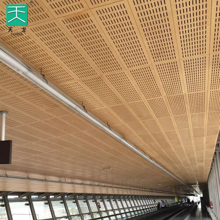 Tiange Sound-absorbing Wooden Ceiling Tiles Board Perforated Wood Soundproofing Acoustic Panels for Walls
