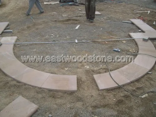 yellow sandstone pool edge