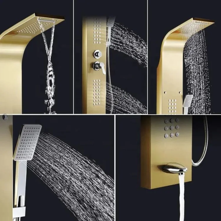 manufacturer custom adjustable shower column piano thermostatic wet wall stainless shower shower panels tower system