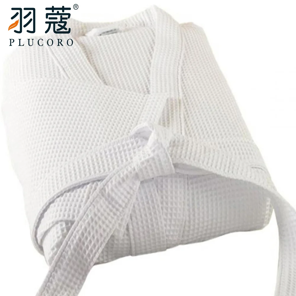 Luxury 100% Cotton Factory Price Wholesale Collection Waffle Bathrobe For Hotel Home