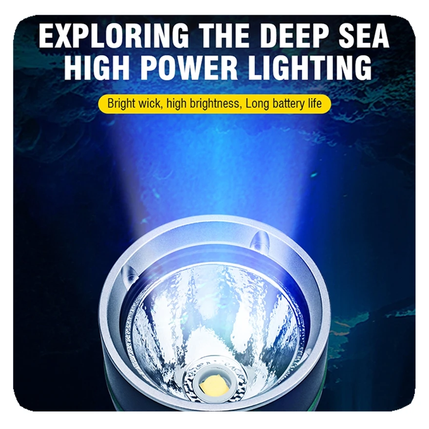 Custom Liangte professional 3000 lumens Scuba Aluminum Alloy Torch 110M diving depth Led Flashlight