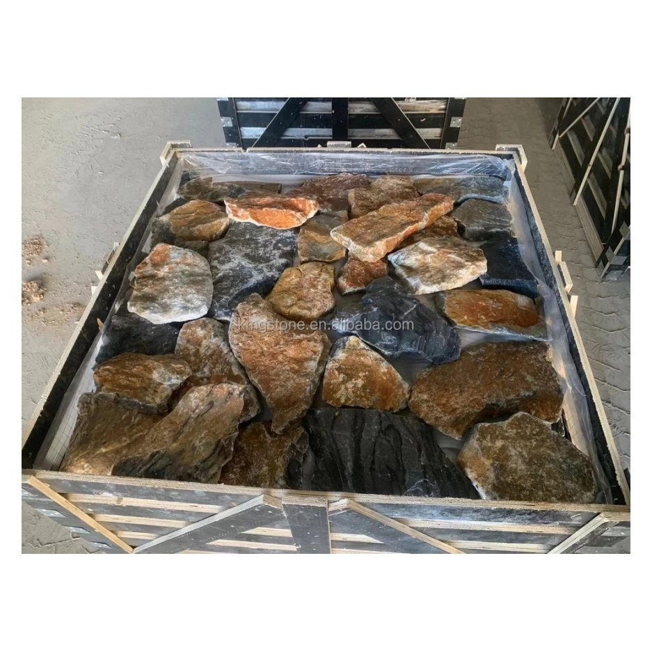 Modern Design Loose Flagstone Slate Stone Natural Surface Finish Block and Tile for Exterior Application