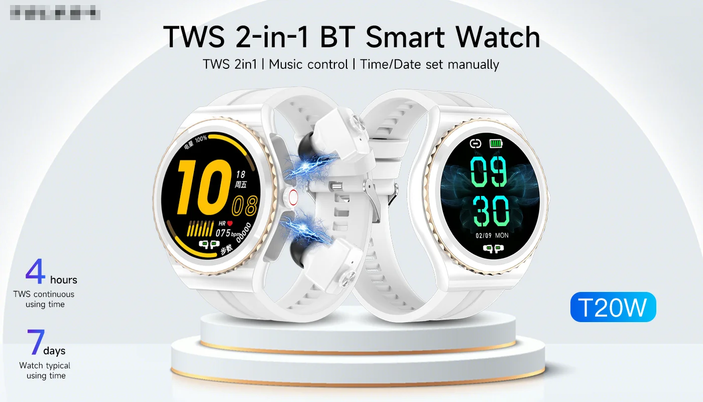 True Wireless Stereo 2 In 1 Smart Watch Headset Wireless Relojes Smartwatch Android Beatstudio Headset Headphone Wireless
