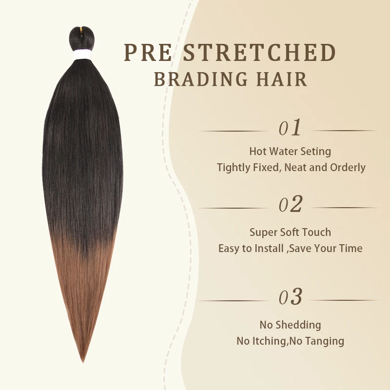 Wholesale fiber prestretched synthetic hair 3x weave crochet synthetic hair hair braid for women