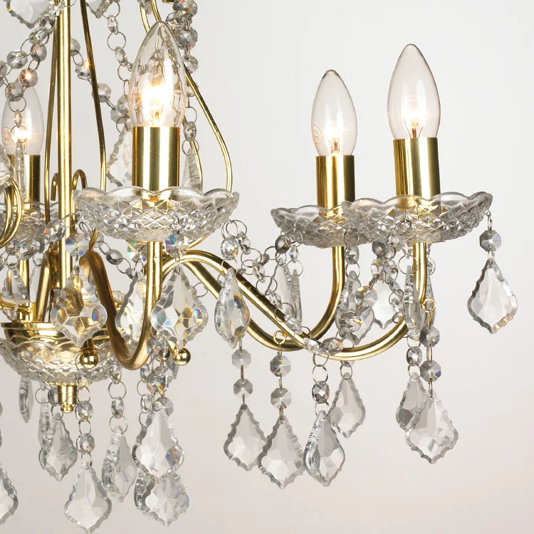 Classic Candle Hanging Modern Lamp luxury Acrylic Pendant  Light Living Room wedding drops bedroom gold Crystal Chandelier light