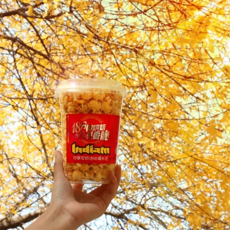 Chinese leading brand snacks non- fried baked popcorn