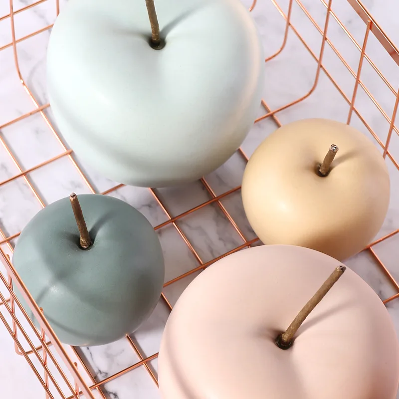 Color Glazed Ceramic Apples for Living Room Decoration