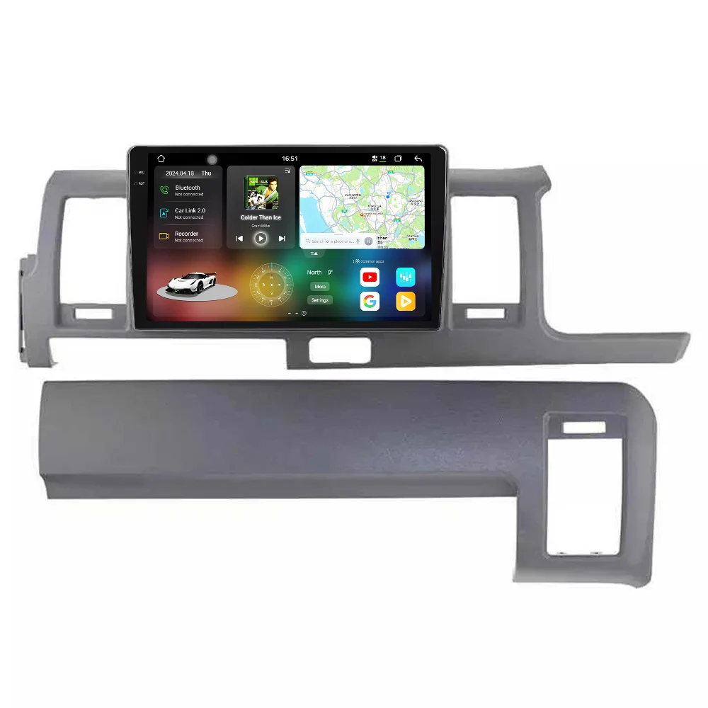 2K Android  Car Radio For Toyota Hiace 2010-2018 2 Din 6GB RAM/128GB ROM/OLED 2D Touch Control MP5/DVR/DVD Player Portable Frame