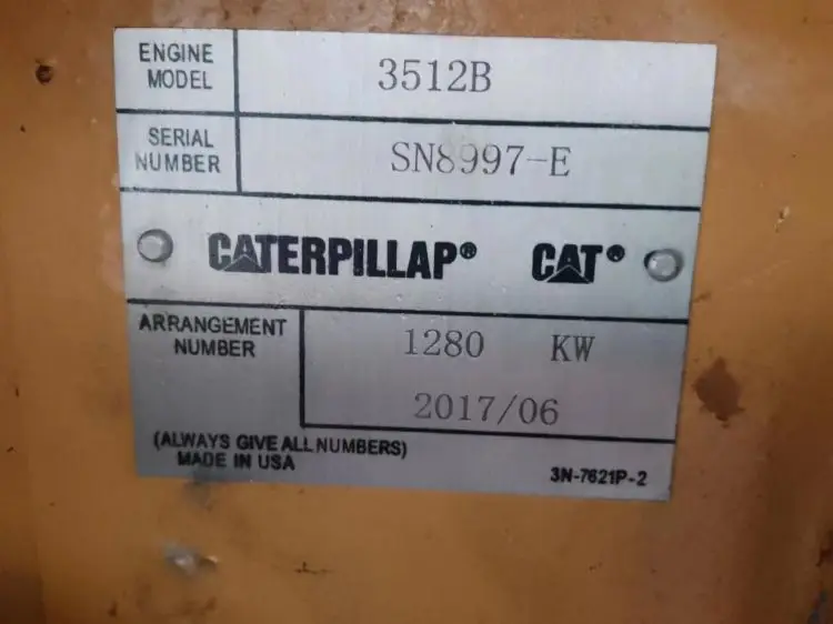 2017 USED DIESEL GENERATOR 1000kw 1200 KW WITH CATERPILLAR generator 3512