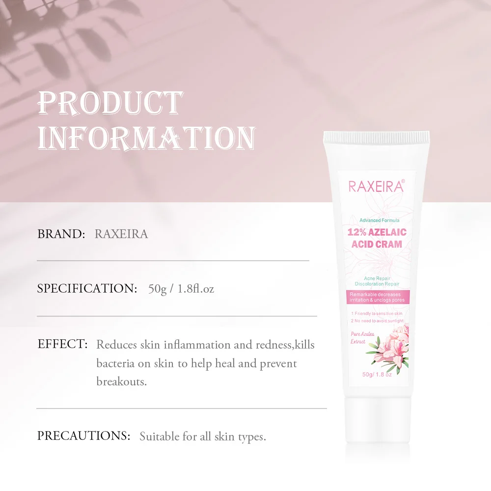 12% Azelaic Acid Natural Whitening Facial Cream Acne Treatment Pimples Dark Spot Remover Face Azelaic Acid Anti-acne Cream