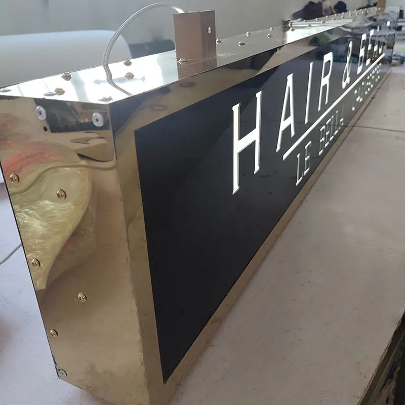 Hanging Top Led Advertising Cabinets Sign Under Awning Double Sided Illuminated Lightbox Led Light Box Sign