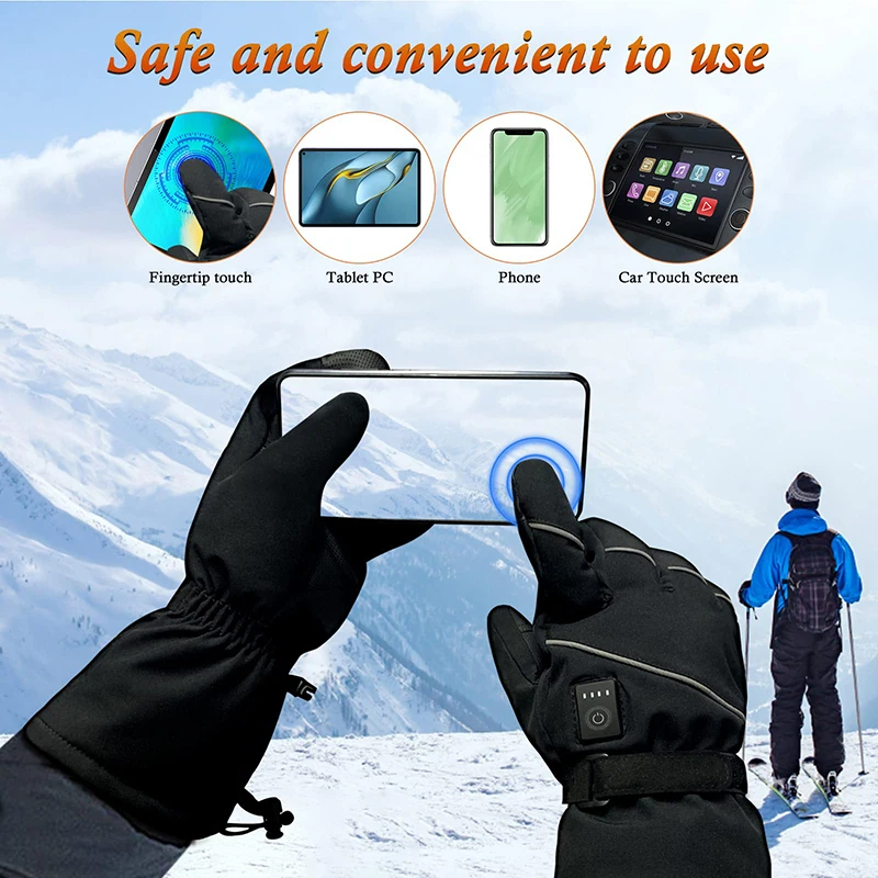 Outdoor Intelligent Safety Unisex Electric Heated Winter Motorcycle Heating Gloves Products Rechargeable With Battery