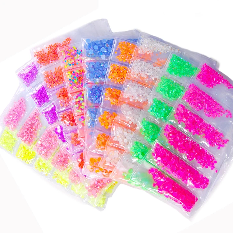 Glow In Dark Nail Bead Flatback Acrylic AB Fluorescent Rhinestone