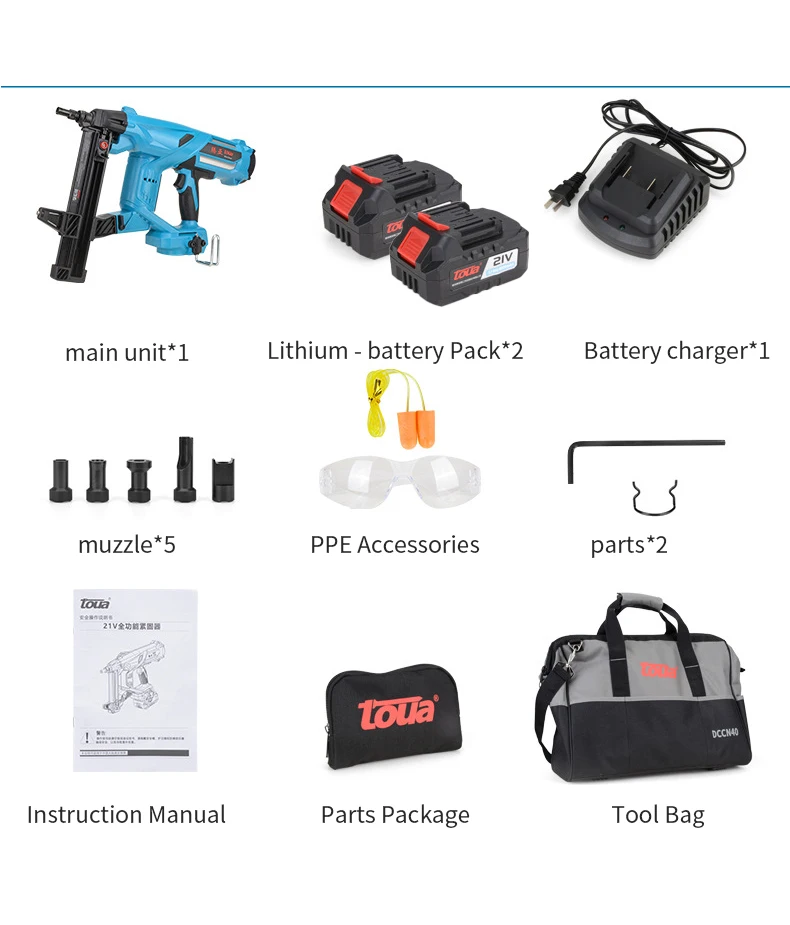 Latest Model Multi-Function Cordless Nail Gun Lithium Battery Steel Framing Brad Nails Gas-Free DIY Cost-Saving Construction