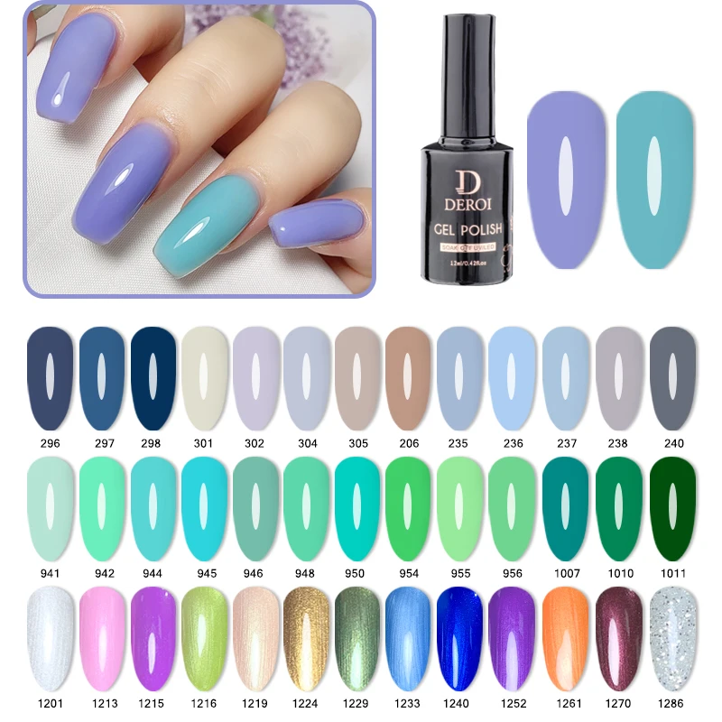 Deroi hema free 1600 colors uv gel nail polish nails polish colour uv gel nail polish uv gel