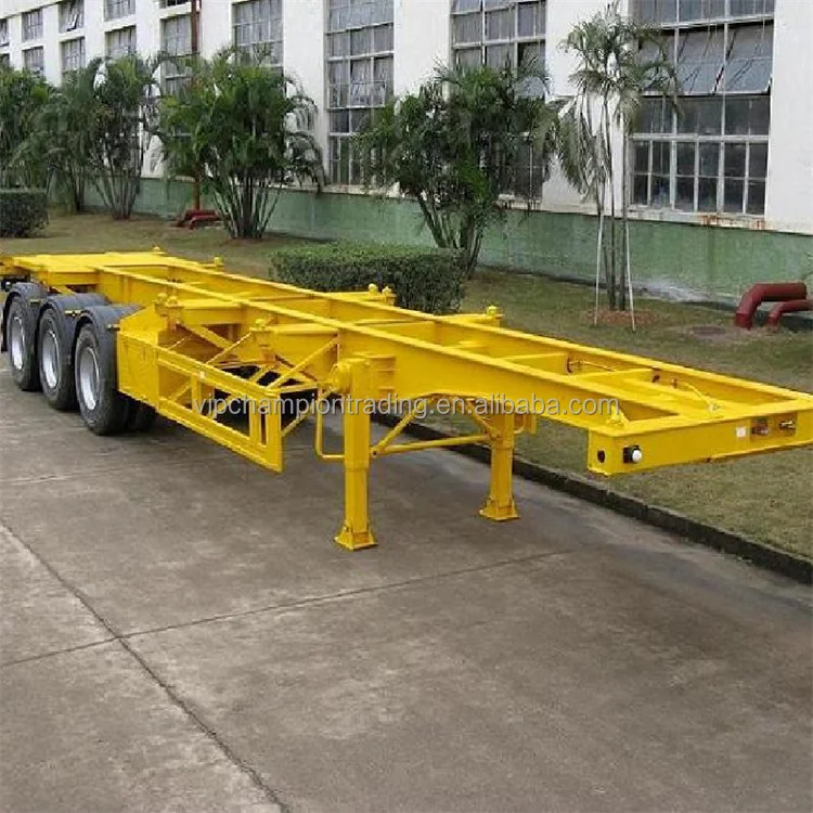 3 Axle Shipping Container Skeleton 40 Foot/feet Gooseneck Skeletal Chassis Semi Truck Trailer