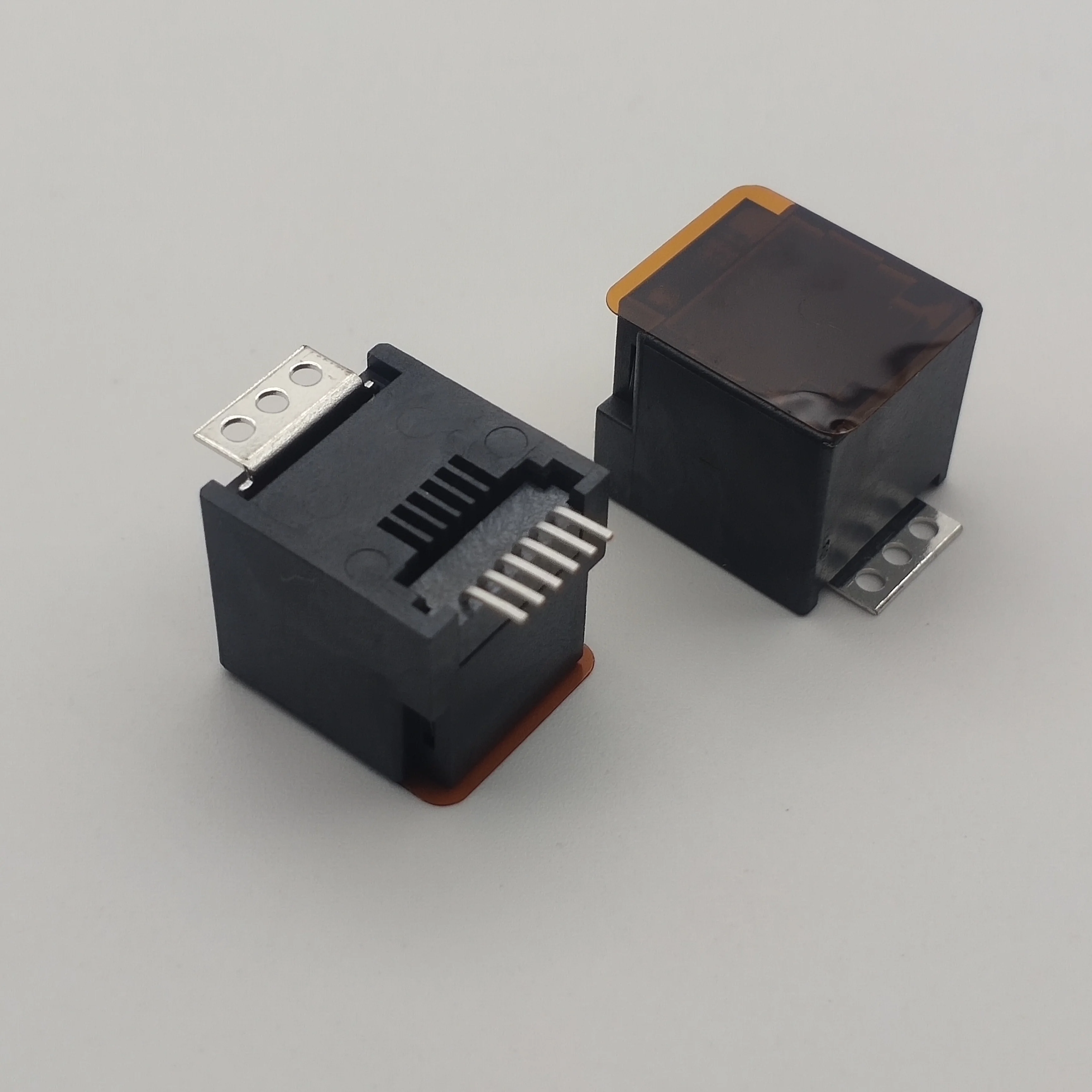 Custom Size Rj45  52 6P6C SMT Connector With Round Feet Yellow